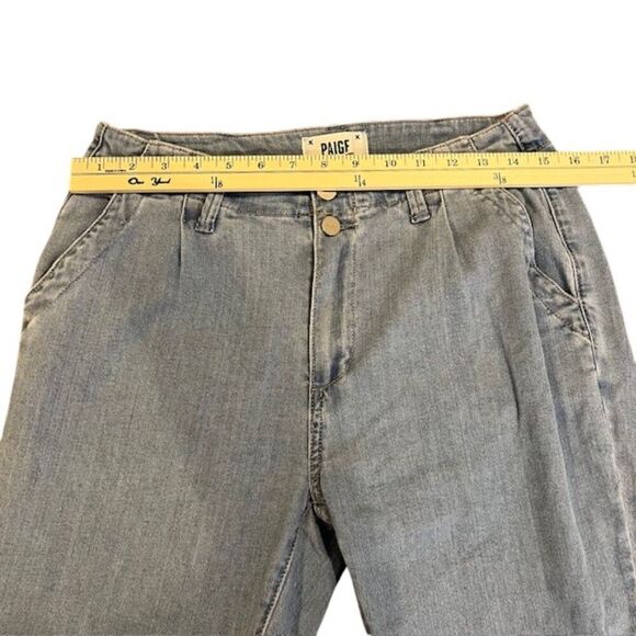 Paige Pleated Mayslie Double Button Jogger Elastic Ankles Zip Closure Size 27 - Picture 12 of 15